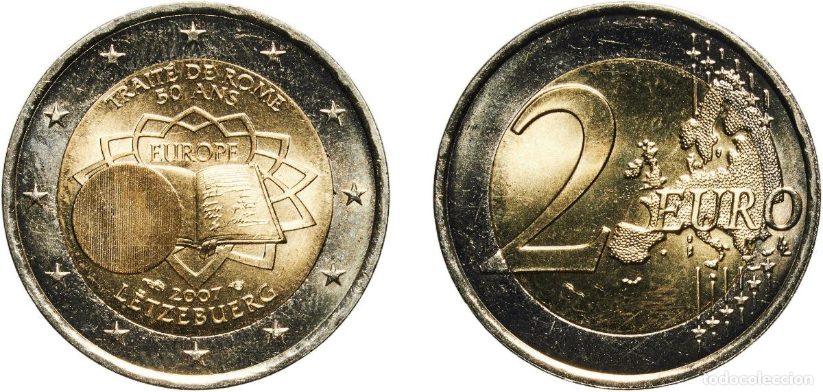 Material numism&aacute;tico: Luxembourg 2007 F 2 Euros - Henri I (Treaty of Rome) Bimetallic: nickel brass clad nickel centre in