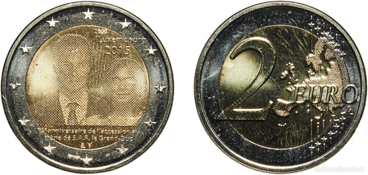 Material numism&aacute;tico: Luxembourg 2015 2 Euros - Henri I (Accession) Bimetallic: nickel brass clad nickel centre in copper