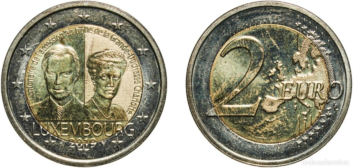 Material numism&aacute;tico: Luxembourg 2019 2 Euros - Henri I (Grand Duchess Charlotte) Bimetallic: nickel brass clad nickel ce