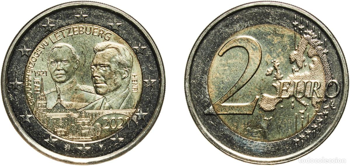 Mat&eacute;riel numismatique: Luxembourg 2021 2 Euros - Henri I (Grand Duke Jean - classic version) Bimetallic: nickel brass clad