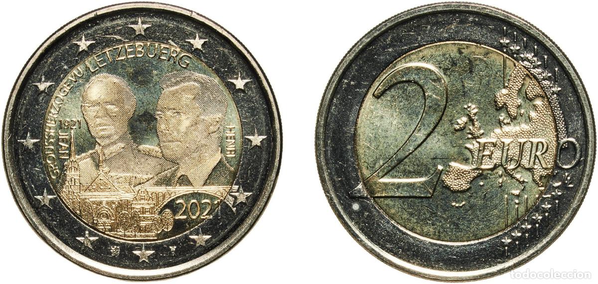 Material numism&aacute;tico: Luxembourg 2021 2 Euros - Henri I (Grand Duke Jean - hologram version) Bimetallic: nickel brass cla