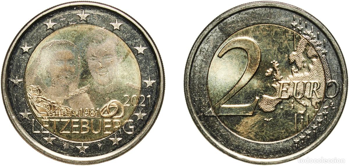 Material numism&aacute;tico: Luxembourg 2021 2 Euros - Henri I (Marriage of Grand Duke Henri - hologram version) Bimetallic: nic