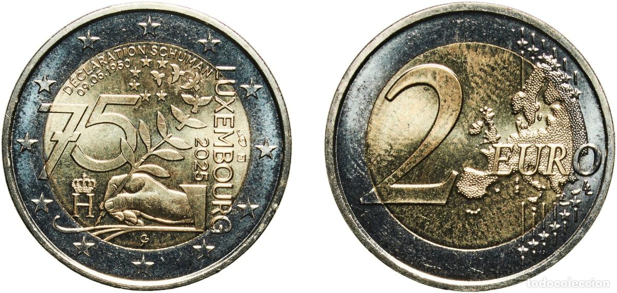 Material numism&aacute;tico: Luxembourg 2025 2 Euro - Henri I (Schuman Declaration) Bimetallic: nickel brass clad nickel centre