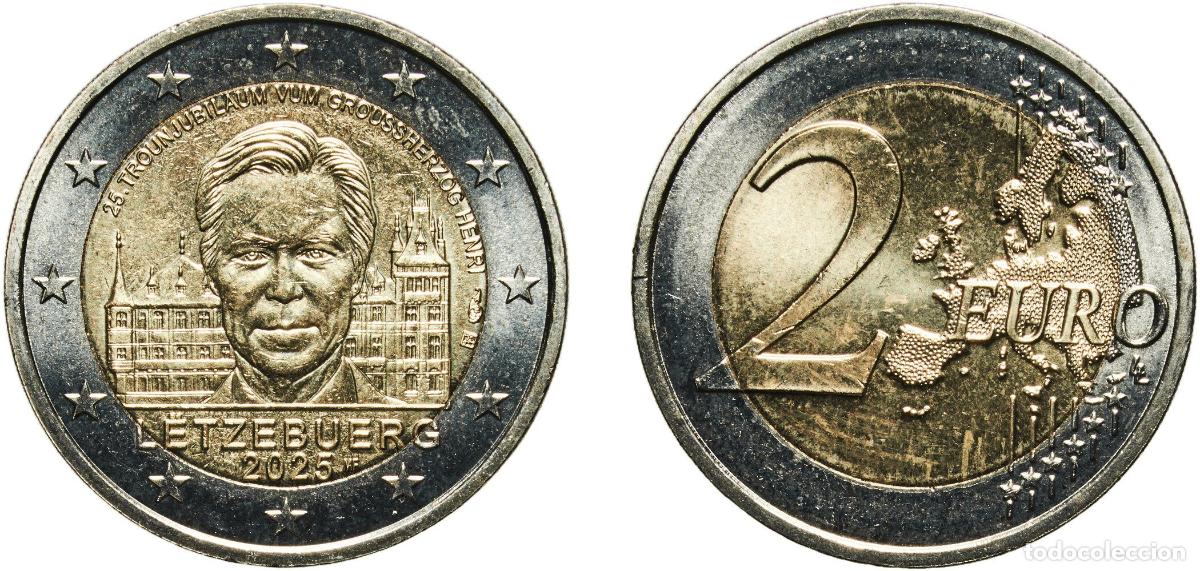 Material numism&aacute;tico: Luxembourg 2025 2 Euro - Henri I (25 years of Grand Duke Henri on the throne) Bimetallic: nickel br