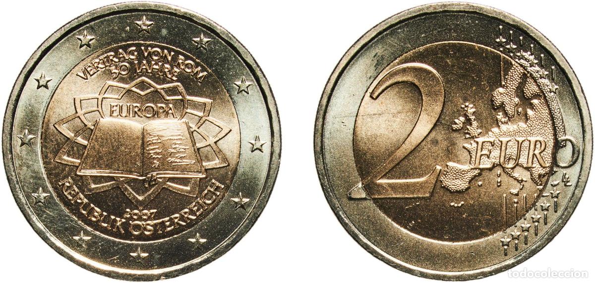 Material numism&aacute;tico: Austria Second Republic 2007 2 Euros (Treaty of Rome) Bimetallic: nickel brass clad nickel centre i