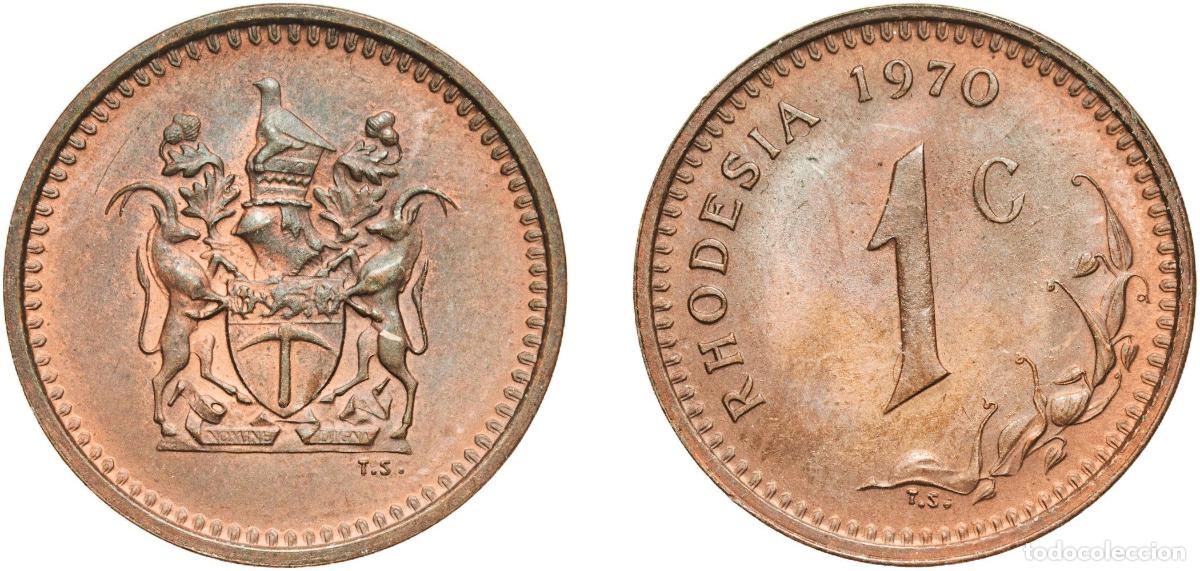 Material numism&aacute;tico: Zimbabwe Rhodesia (1964-1979) Republic 1970 1 Cent Bronze Pretoria Mint (25000000) 4.09g UNC KM 10