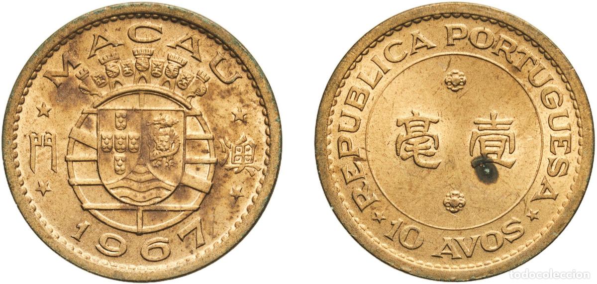 Material numism&aacute;tico: China Macau Portuguese Overseas Province 1967 10 Avos Nickel brass (79% Copper, 20% Zinc, 1% Nickel