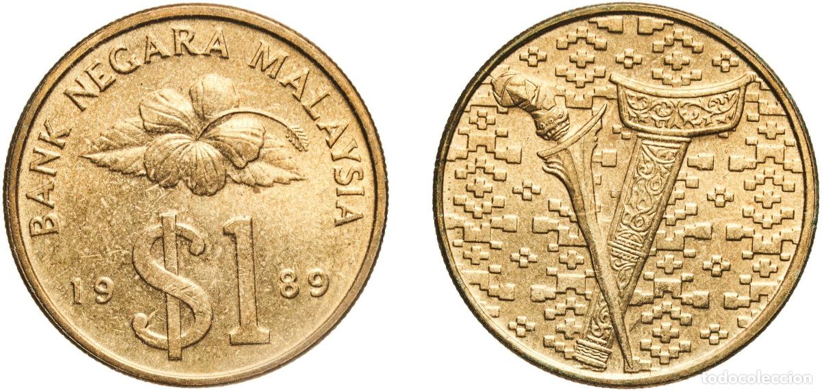 Material numism&aacute;tico: Malaysia Federal elective constitutional monarchy 1989 1 Ringgit - Agong IX (Type 1 denomination) T