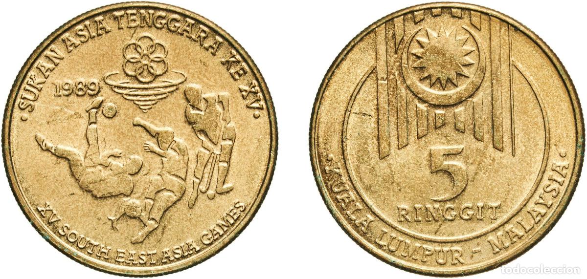 Material numism&aacute;tico: Malaysia Federal elective constitutional monarchy 1989 5 Ringgit - Agong VIII (XV SEA Games) Copper
