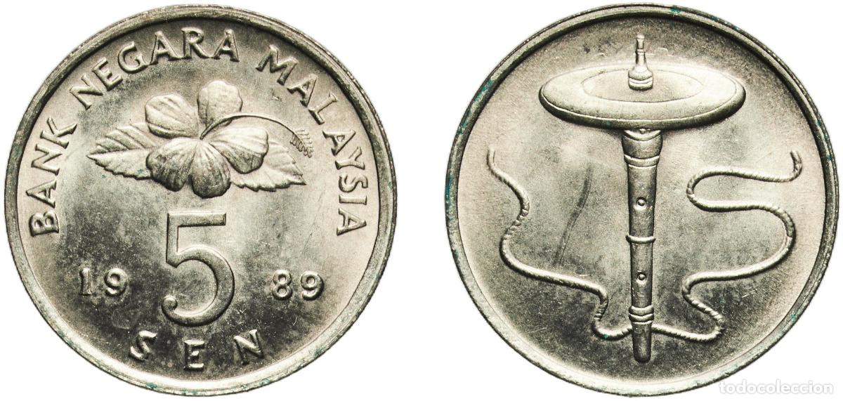 Material numism&aacute;tico: Malaysia Federal elective constitutional monarchy 1989 5 Sen Copper-nickel (75% Copper, 25% Nickel)