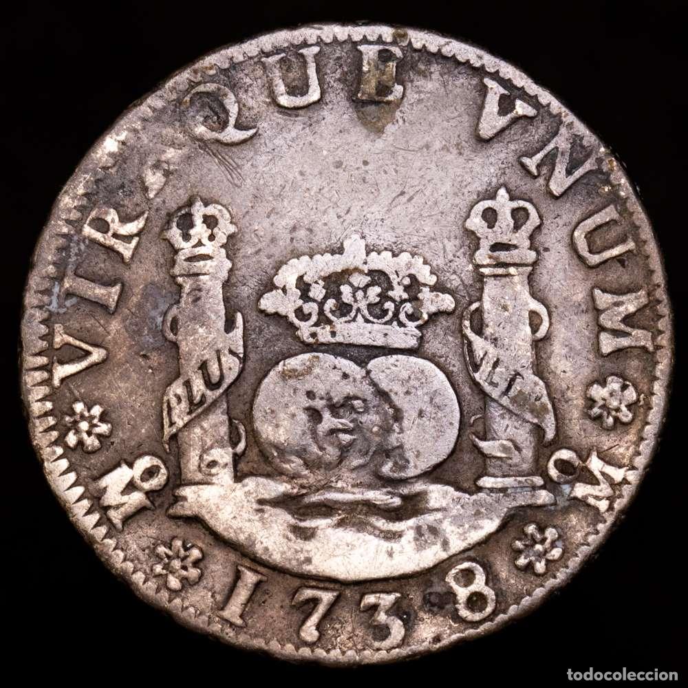 Material numism&aacute;tico: Felipe V (1700-1746). 2 reales. 1738. M&eacute;xico. MF. (Cal-820). Ag. 6,45 gr. MBC.