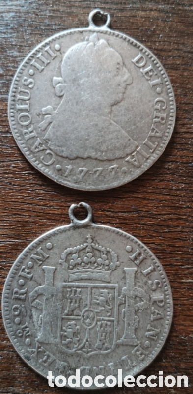 Material numism&aacute;tico: Moneda Colgante Carlos III en plata a&ntilde;o 1777