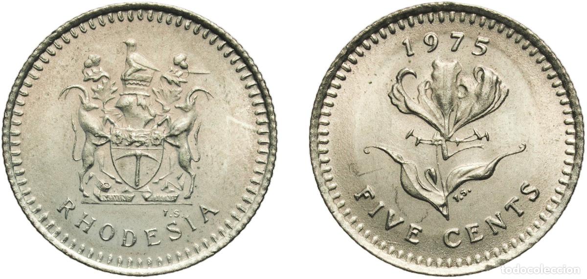 Material numism&aacute;tico: Zimbabwe Rhodesia (1964-1979) Republic 1975 5 Cents Copper-nickel Pretoria Mint (3500000) 2.8g UNC