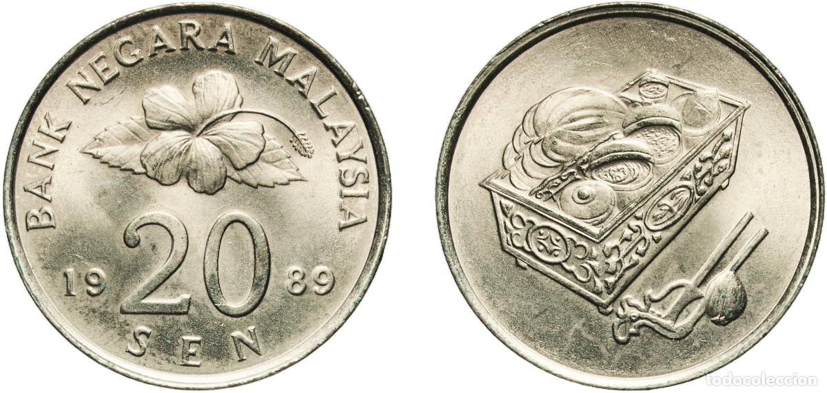 Material numism&aacute;tico: Malaysia Federal elective constitutional monarchy 1989 20 Sen Copper-nickel (75% Copper, 25% Nickel