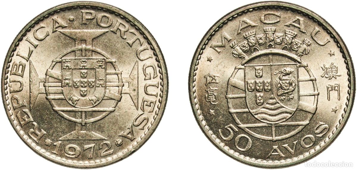 Material numism&aacute;tico: China Macau Portuguese Overseas Province 1972 50 Avos Copper-nickel (75% Copper, 25% Nickel) Lisbon