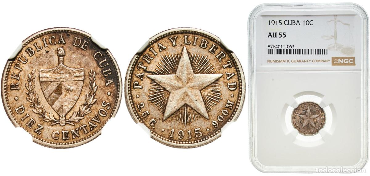 Material numism&aacute;tico: Cuba First Republic 1915 10 Centavos Silver (.900) (silver 90%, copper 10%) Philadelphia Mint (5690
