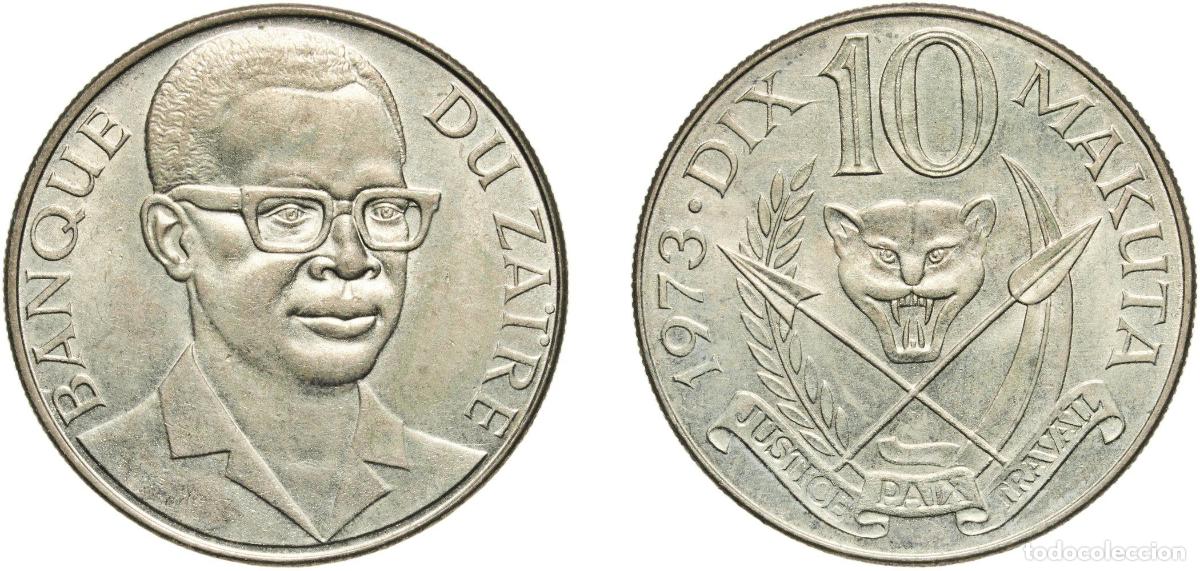 Material numism&aacute;tico: Zaire Republic 1973 10 Makuta Copper-nickel (75% Copper, 25% Nickel) A. Werner & S&ouml;hne Mint (100000