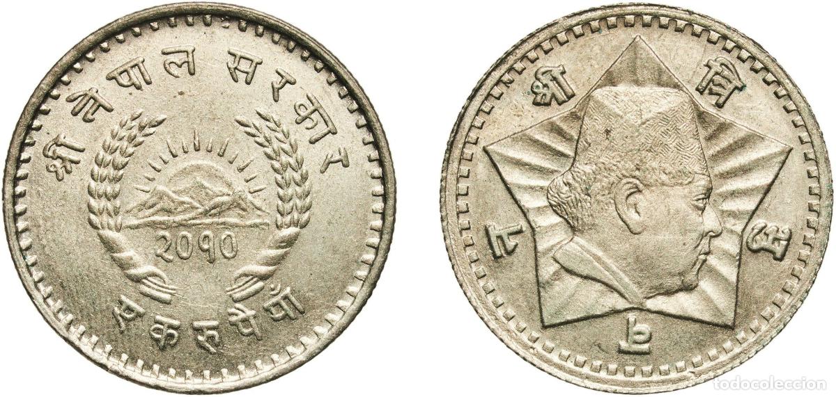 Material numism&aacute;tico: Nepal Kingdom 2010 (1953) 1 Rupee - Tribhuvana Bir Bikram (equal denticles) Copper-nickel 11.55g UN