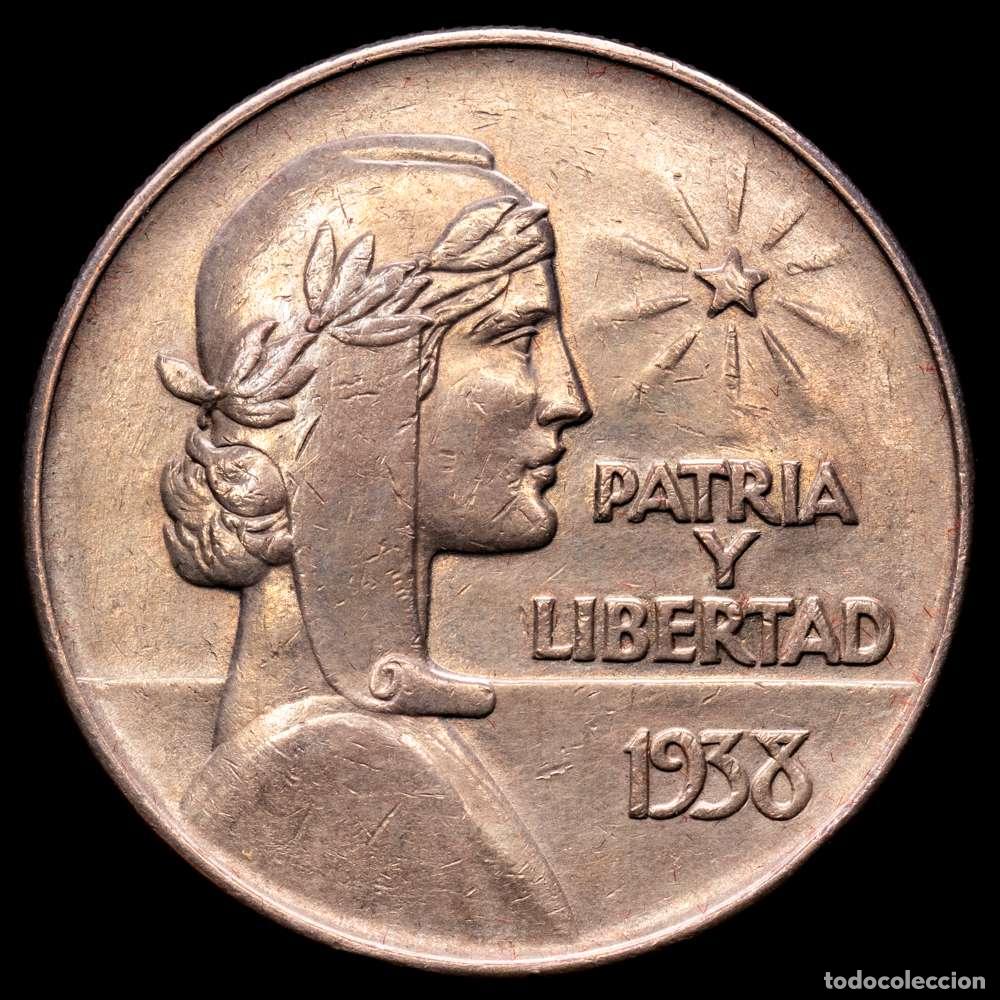 Material numism&aacute;tico: 1 peso. 1938. (Km-22). Ag. 26,65 g. Tono. EBC-.