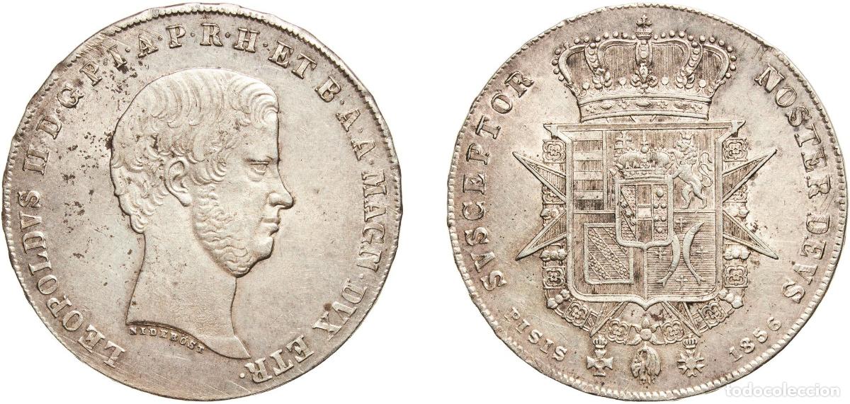 Material numism&aacute;tico: Italy Grand Duchy of Tuscany Italian states 1856 1 Francescone - Leopoldo II With traces of luster