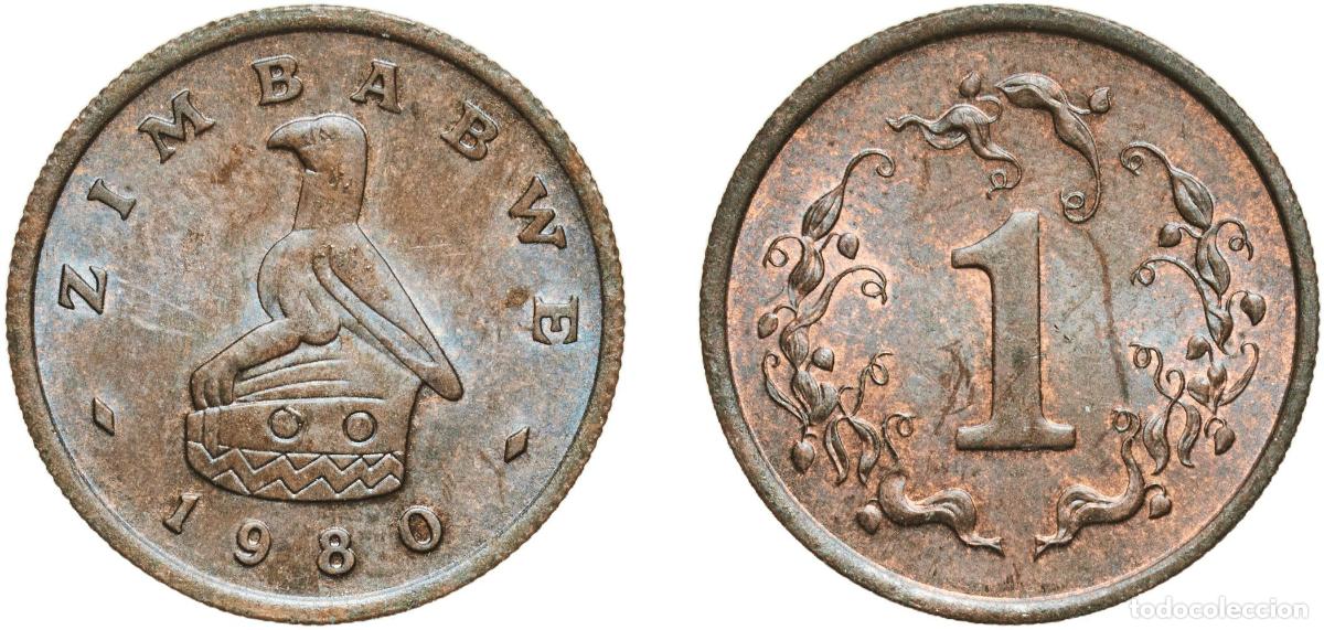 Material numism&aacute;tico: Zimbabwe Republic 1980 1 Cent Bronze (95% Copper, 4.5% Zinc, 0.5% Tin) Royal Mint (10000000) 3g UNC