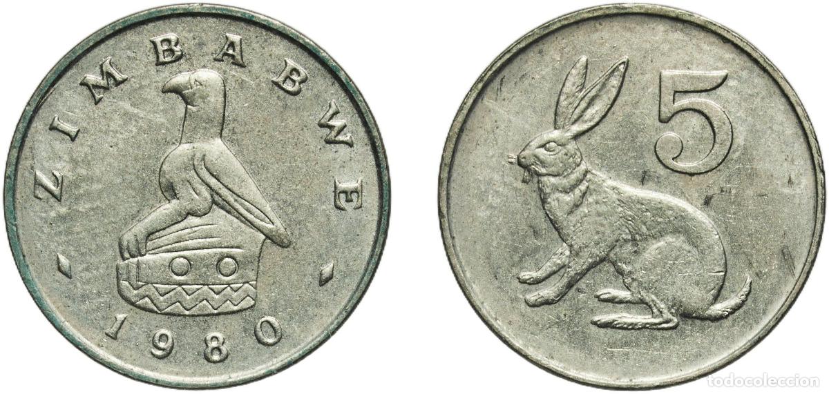 Material numism&aacute;tico: Zimbabwe Republic 1980 5 Cents Copper-nickel Royal Mint 2.52g UNC KM 2 Sch&ouml;n 56