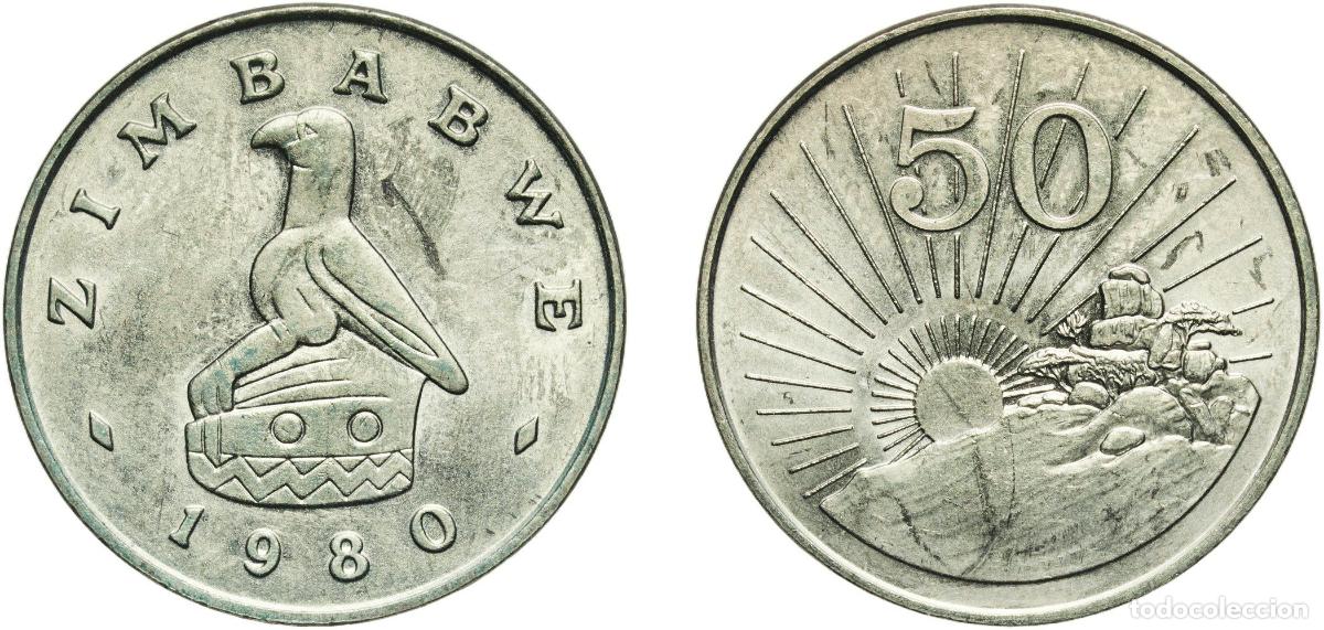 Material numism&aacute;tico: Zimbabwe Republic 1980 50 Cents Copper-nickel Royal Mint 7.55g UNC KM 5 Sch&ouml;n 59