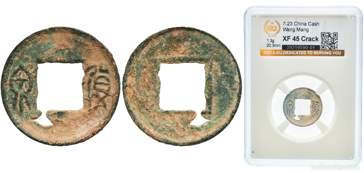 Material numism&aacute;tico: China (ancient) ND(7-23) 1 Cash - Wang Mang (Fifth reform; Without inner rim) Bronze 1.3g GBCA XF