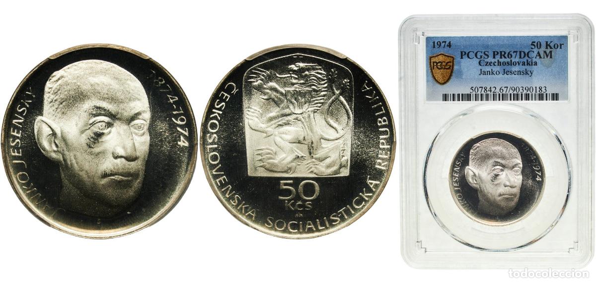 Material numism&aacute;tico: Czechoslovakia Socialist Republic 1974 50 Korun PROOF (Janko Jesensk&yacute;) Silver (.700) (5000) 13g PCG
