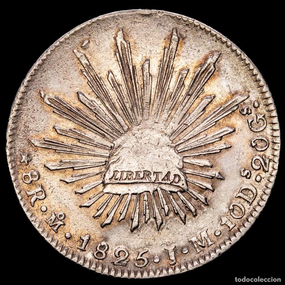 Material numism&aacute;tico: Primera Republica. KM-377.10 (DP-Mo04) &ndash; 8 Reales 1825 M&eacute;xico Mo JM. (26,82 gr). XF.