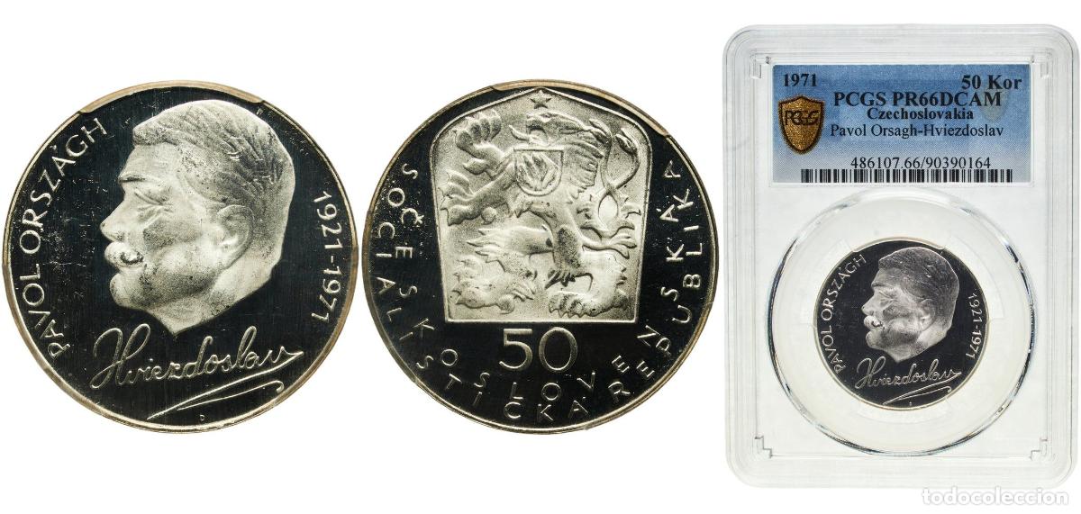 Material numism&aacute;tico: Czechoslovakia Socialist Republic 1971 50 Korun PROOF (Death of Pavol Orsz&aacute;gh Hviezdoslav) Silver (