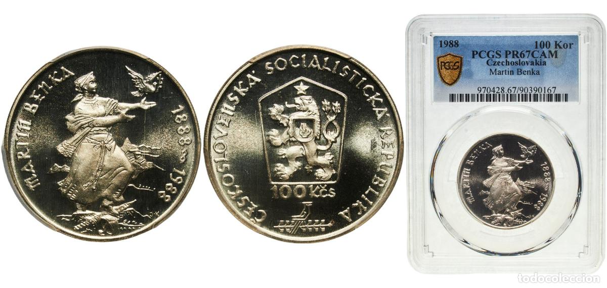 Material numism&aacute;tico: Czechoslovakia Socialist Republic 1988 100 Korun PROOF (Martin Benka) Silver (.500) (5000) 13g PCGS