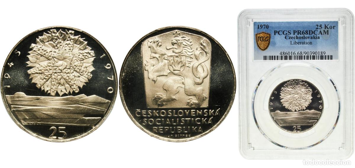 Material numism&aacute;tico: Czechoslovakia Socialist Republic 1970 25 Korun PROOF (Czech Liberation) Silver (.500) (5000) 10g P