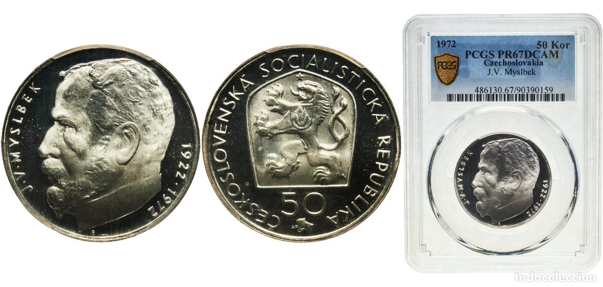Material numism&aacute;tico: Czechoslovakia Socialist Republic 1972 50 Korun PROOF (Death of J.V.Myslbek) Silver (.700) (5000) 1