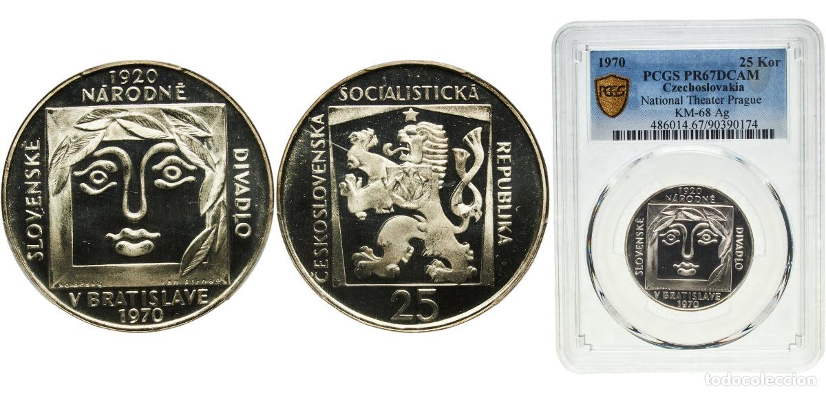 Material numism&aacute;tico: Czechoslovakia Socialist Republic 1970 25 Korun PROOF (50th Anniversary - Slovak National Theater)