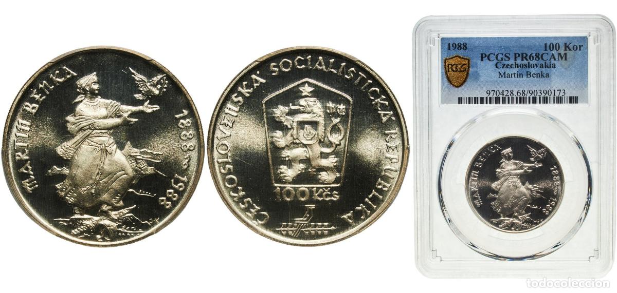 Material numism&aacute;tico: Czechoslovakia Socialist Republic 1988 100 Korun PROOF (Martin Benka) Silver (.500) (5000) 13g PCGS