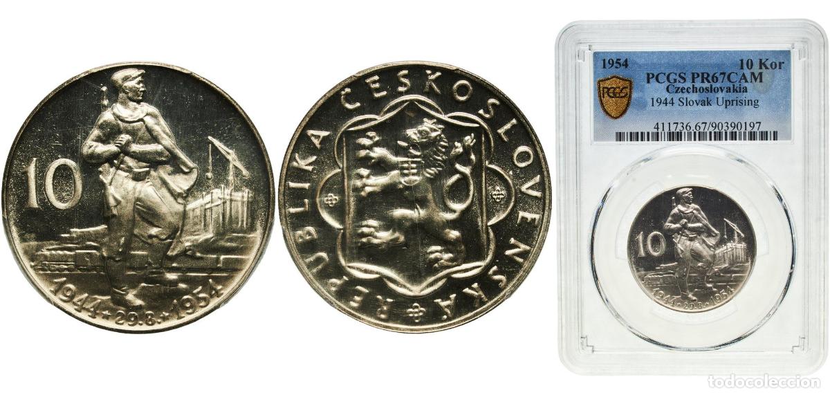 Material numism&aacute;tico: Czechoslovakia People's Republic 1954 10 Korun PROOF (Slovak Uprising) Silver (.500) (5000) 12g PCG