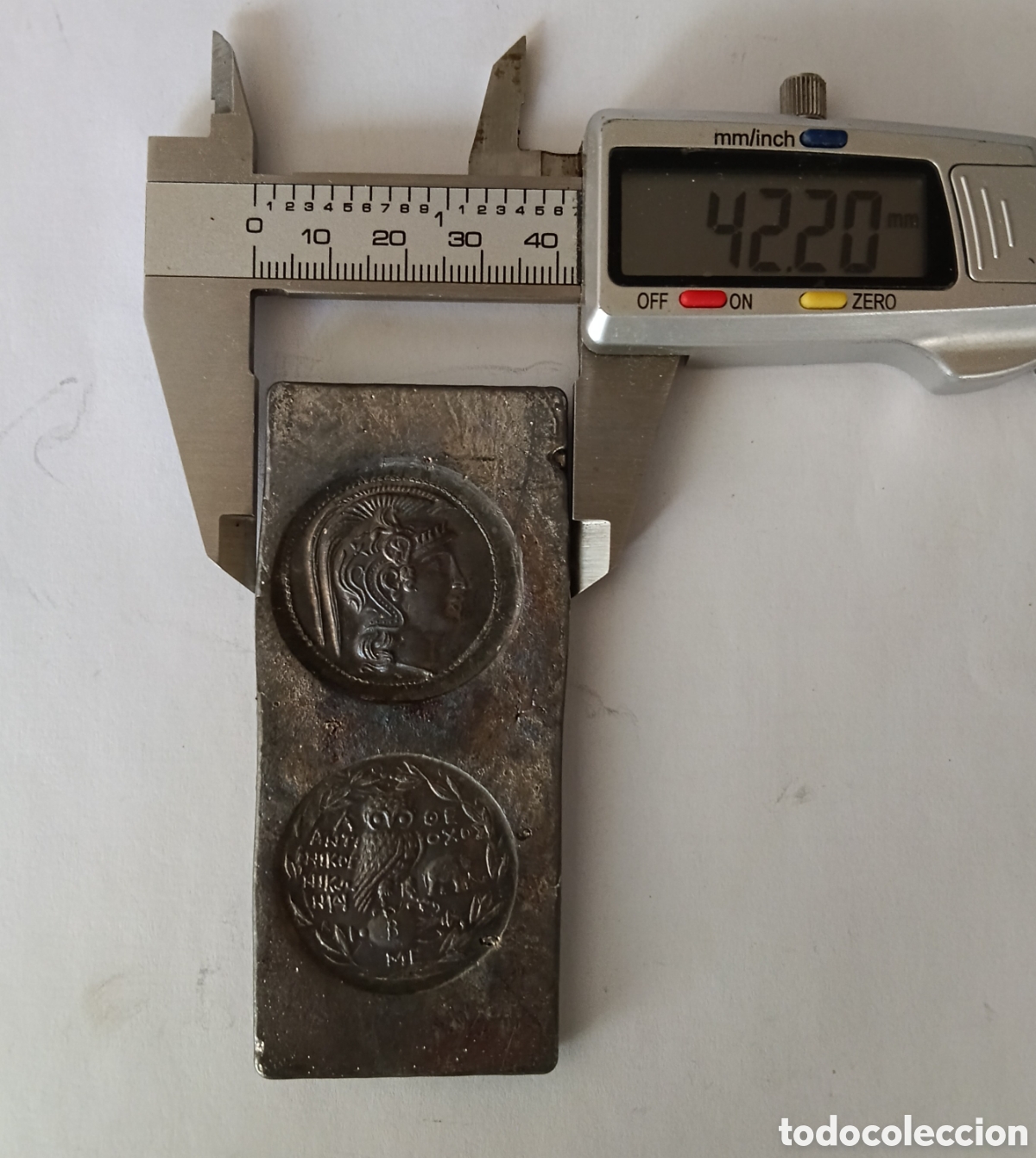 Material numism&aacute;tico: Molde Antiguo Moneda de Grecia. - Foto 3