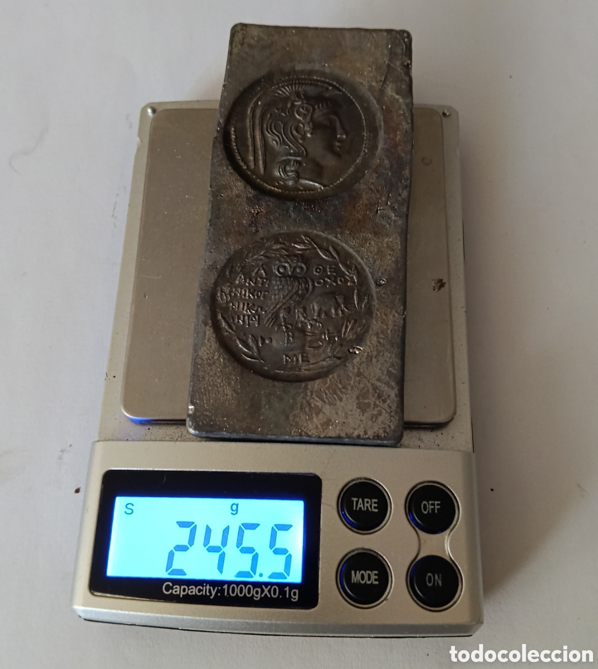 Material numism&aacute;tico: Molde Antiguo Moneda de Grecia. - Foto 5