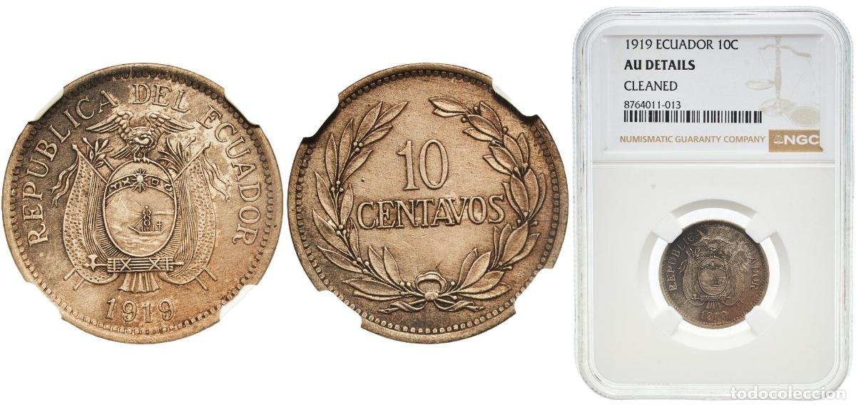Material numism&aacute;tico: Ecuador Republic 1919 10 Centavos Copper-nickel Gorham Manufacturing Company Mint (2000000) 4.9g NG