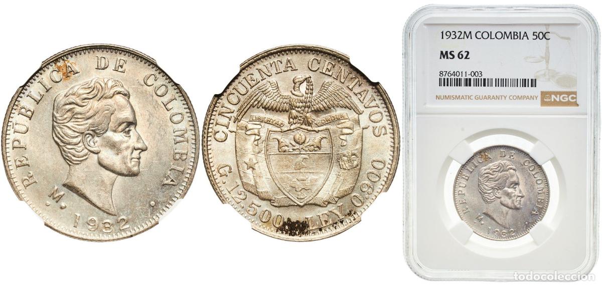 Material numism&aacute;tico: Colombia Republic 1932 M 50 Centavos Silver (.900) Casa de Moneda de Colombia Mint (1200000) 12.5g