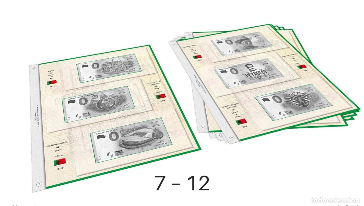 Numismatic Material: ABAFIL 6 hojas (2/2018) para entradas Souvenir Portugal a 0&euro;