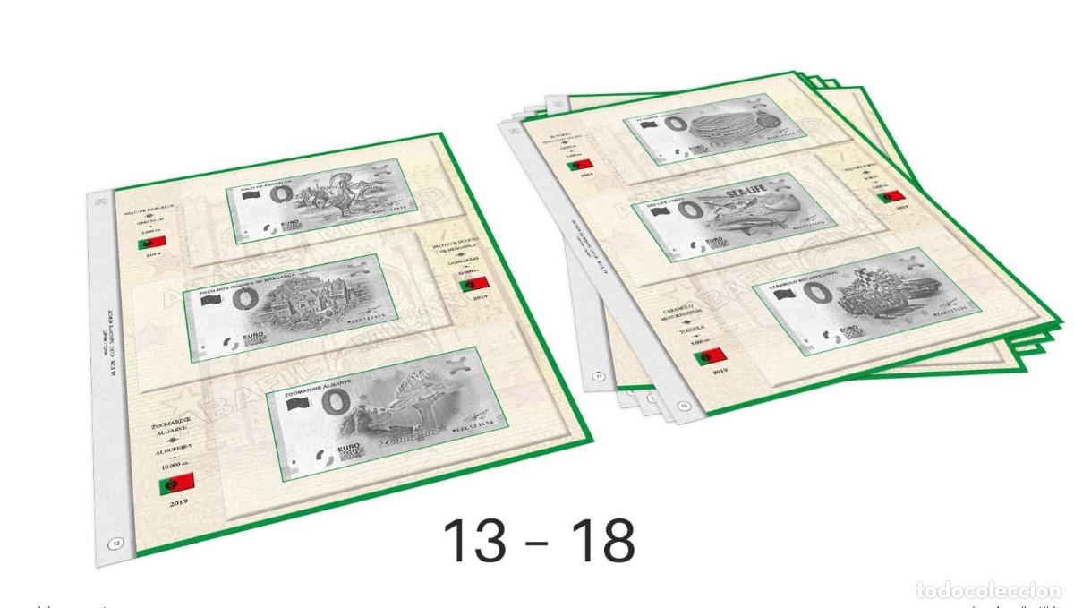 Numismatic Material: ABAFIL 6 hojas (1/2019) para entradas Souvenir Portugal de 0&euro;