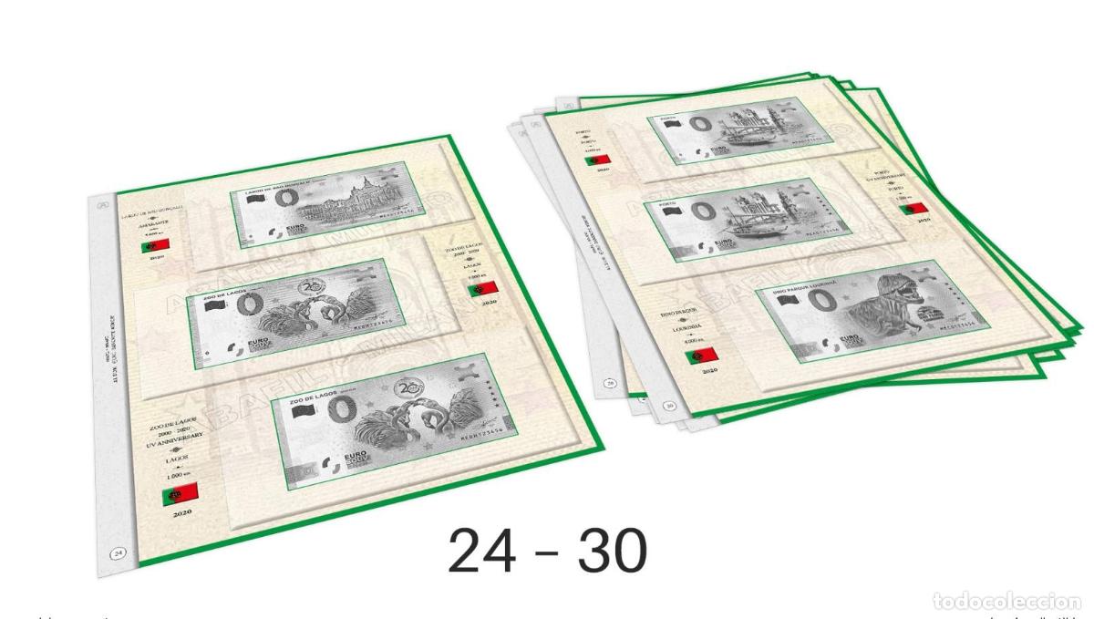 Numismatic Material: ABAFIL 7 hojas (1/2020) para entradas Souvenir Portugal de 0&euro;