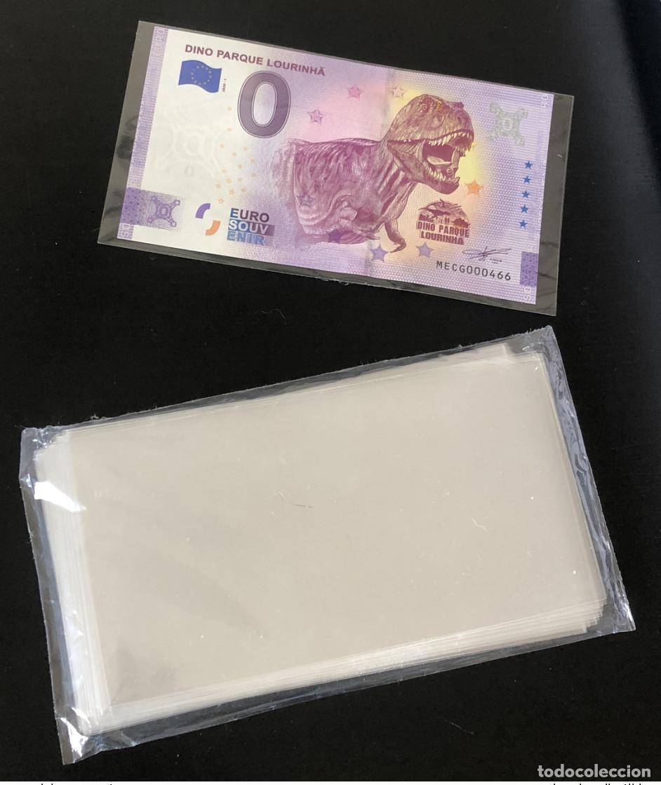 Numismatic Material: Paquete de 100 bolsas protectoras 145 x 8 cm (billete recuerdo en euros)