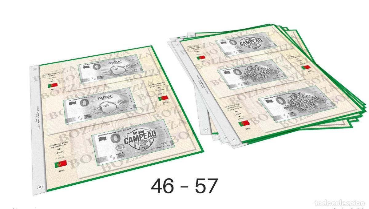 Material numism&aacute;tico: 12 hojas ABAFIL (2/2021) para entradas Souvenir Portugal de 0&euro;