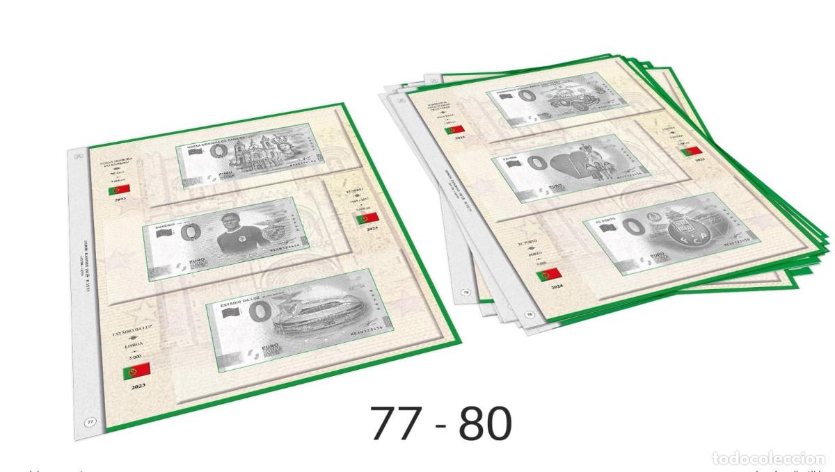 Material numism&aacute;tico: ABAFIL 4 hojas (2/2023 + 1/2024) para entradas Souvenir Portugal de 0&euro;