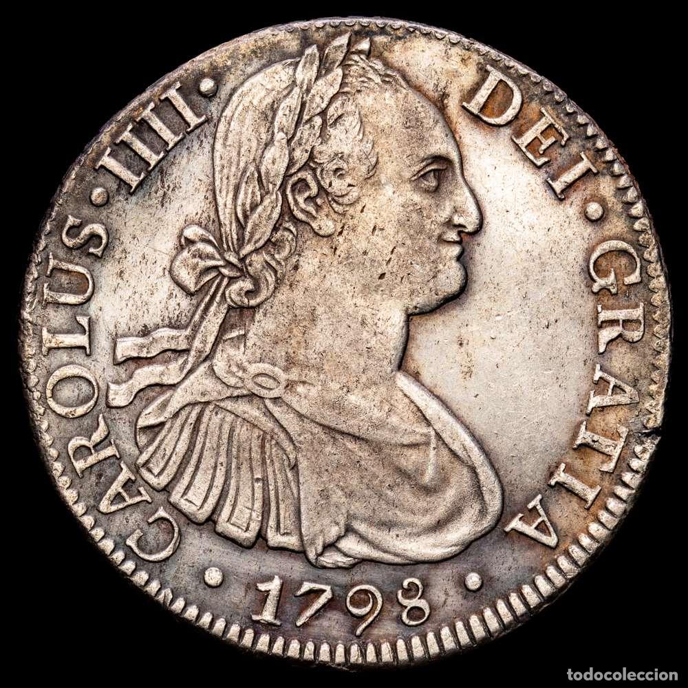 Material numism&aacute;tico: Carlos IV (1788-1808). 8 reales. 1798. M&eacute;xico. FM. (Cal-961). Ag. 26,82 gramos. MBC+.
