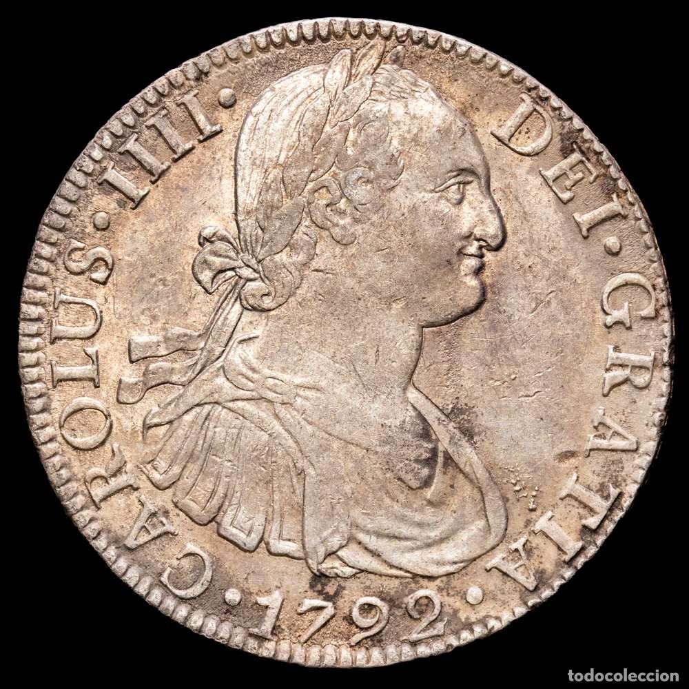 Material numism&aacute;tico: Carlos IV (1788-1808). 8 reales. 1792. M&eacute;xico. FM. (Cal-954). Ag. 26,92 gramos. MBC+. Tono.