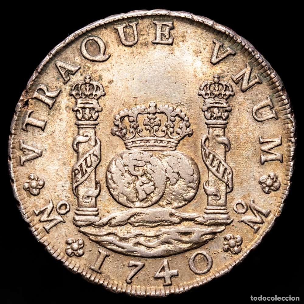 Material numism&aacute;tico: Felipe V (1700-1746). 8 reales. 1740. M&eacute;xico. MF. (Cal-1456). Ag. 26,96 gramos. MBC+/EBC-. Tono.